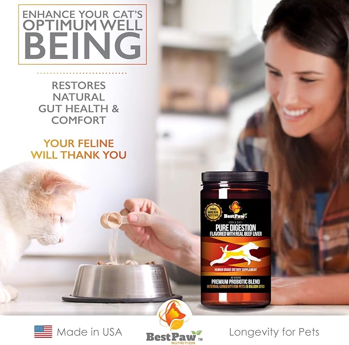 Dog & Cat Premium Probiotic Prebiotic & Digestive Enzymes 5 Billion CFU Organic Turmeric Coconut Oil Pure Pumpkin & Kelp for Healthy Bowels Gut & UTIs