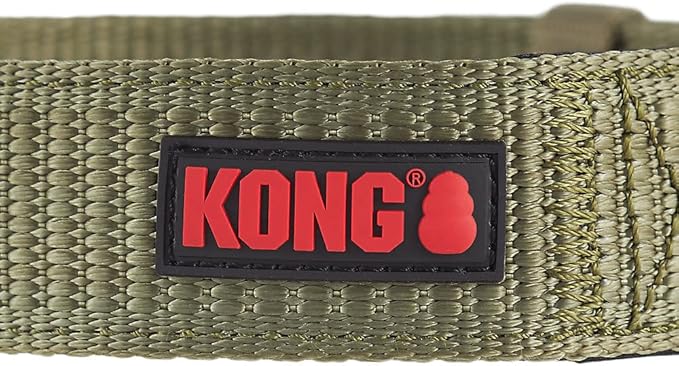 KONG Max HD Ultra Durable Neoprene Padded Dog Collar (Medium, Green)