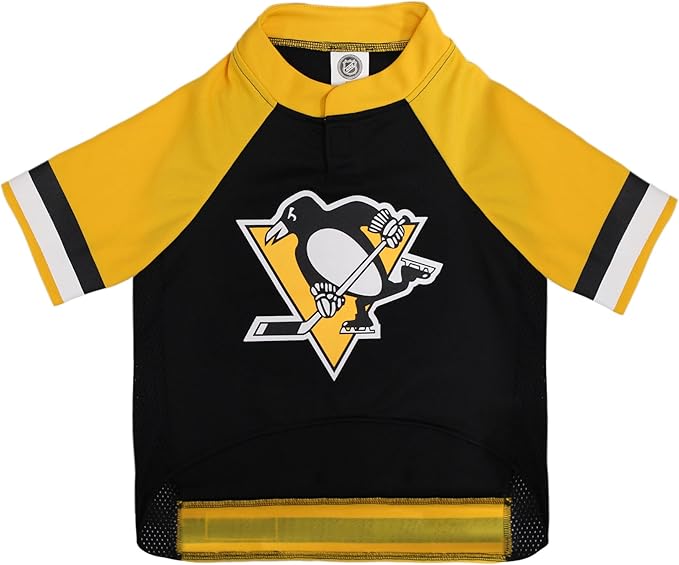 Pets First NHL Pittsburgh Penguins PEN-4006-XXLNHL Pet Jersey - Pittsburgh Penguins Dog Jersey, XX-Large. A Premium Big Jersey for Dogs & Cats to Look just Like The Real Hockey Player, Black, XX-Large
