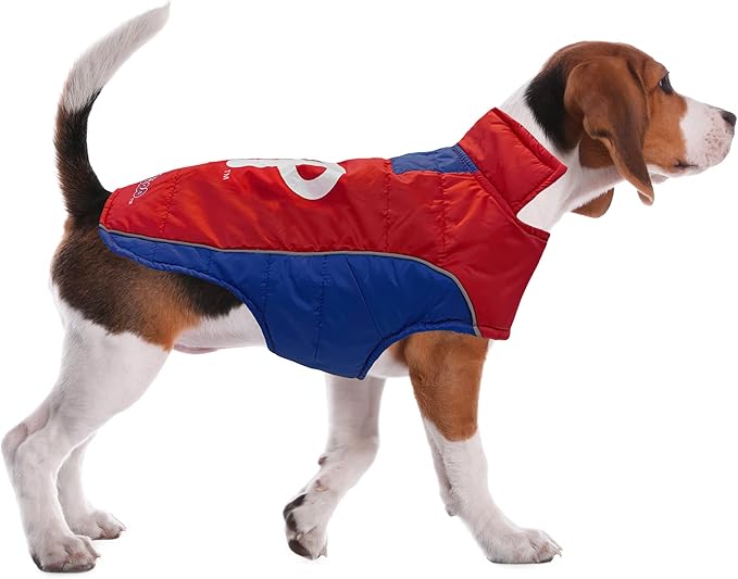 Pets First MLB Philadelphia Phillies Puffer Vest for Dogs & Cats, Medium. Warm, Cozy, & Waterproof Dog Coat, for Small & Large Dogs/Cats. Best MLB Licensed PET Warming Sports Jacket (PHP-4081-MD)