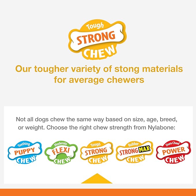 Nylabone Strong Chew Marshmallow Stick Dog Chew Toy - Fun & Cute Dog Toys for Aggressive Chewers, Durable Dog Toys, Toasted Marshmallow & Peanut Butter Flavor, Large/Giant (1 Count)