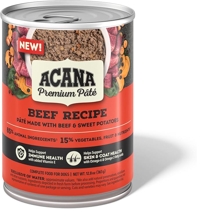 ACANA PREMIUM PATE™ Wet Dog Food, Beef Recipe 12.8oz Can (Case of 12)
