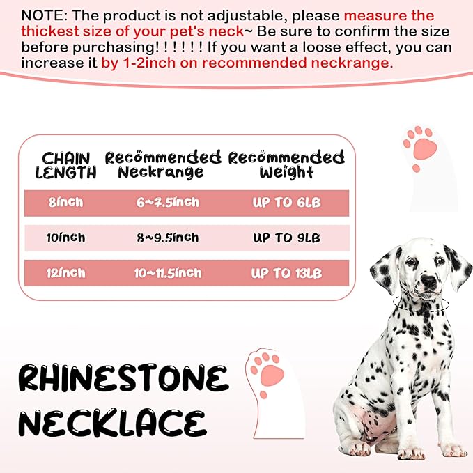 Hillban Dog Chain Rose Gold-plated Diamond Collar with Heart Rhinestones Jewelry Accessories Pet ID Tag Chain Heart Bling Collar with Personalized Name Tag for Small Medium Large Dogs Cats(8 Inch)