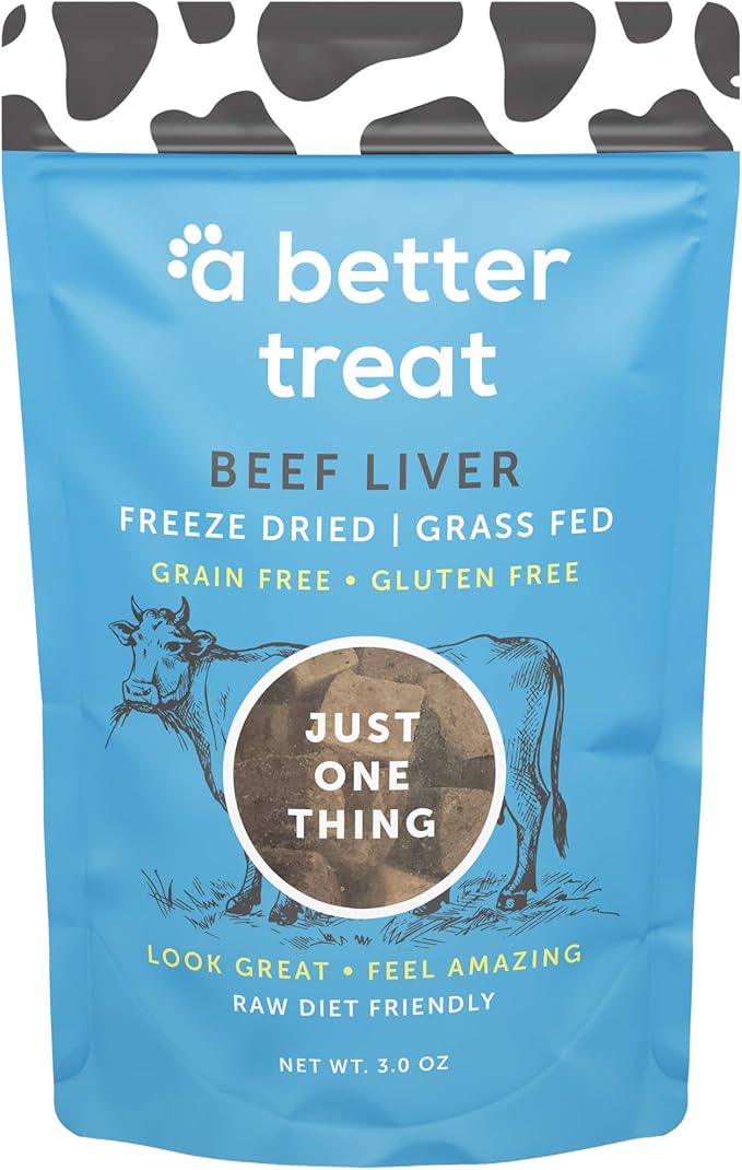 A Better Treat – Freeze Dried Beef Dog Treats, Grass Fed, Beef Liver Single Ingredient | Natural, Healthy, High Value | Gluten Free, Grain Free, High Protein, Diabetic Friendly | Made in The USA