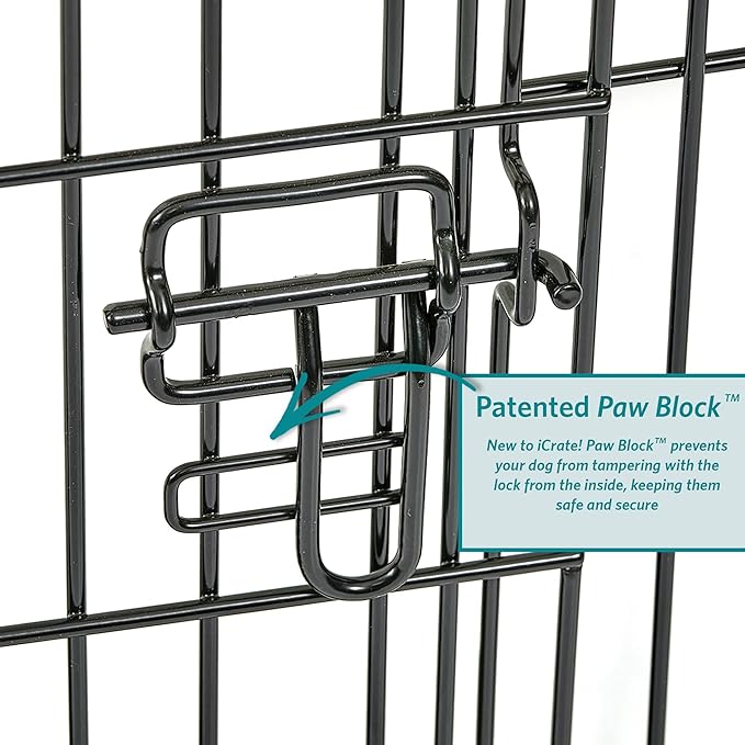 MidWest Homes for Pets Newly Enhanced Double Door iCrate Dog Crate, Includes Leak-Proof Pan, Floor Protecting Feet, Divider Panel & New Patented Features