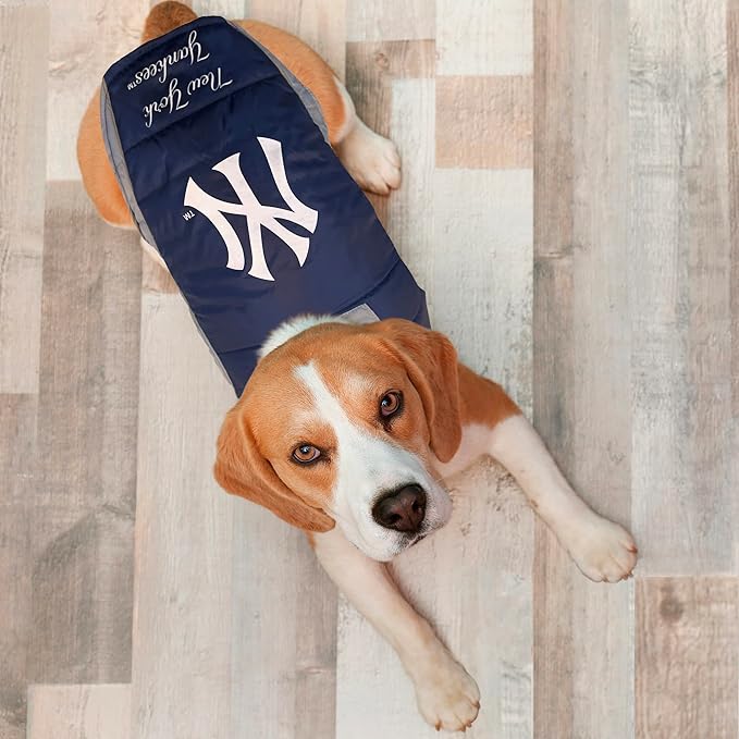 Pets First MLB New York Yankees Puffer Vest for Dogs & Cats, Size Large. Warm, Cozy, and Waterproof Dog Coat, for Small and Large Dogs/Cats. Best MLB Licensed PET Warming Sports Jacket (YAN-4081-LG)