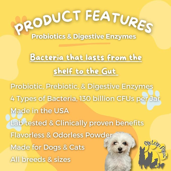 Probiotics, Prebiotics, & Digestive Enzymes for Dogs| Limited Ingredients| Digestive Support |Allergy Relief |Immune Support| Reduces Inflammation| Diarrhea & Gas Relief