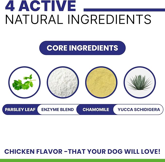 NO Poo Chews for Dogs - Prevent Dog Poop Eating - Coprophagia Treatment - Stool Eating Deterrent - Digestive Health + Breath Aid/Probiotics & Enzymes - Made in USA - 120 Treats