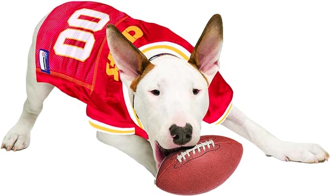 NFL Kansas City Chiefs Dog Jersey, Size: Medium. Best Football Jersey Costume for Dogs & Cats. Licensed Jersey Shirt