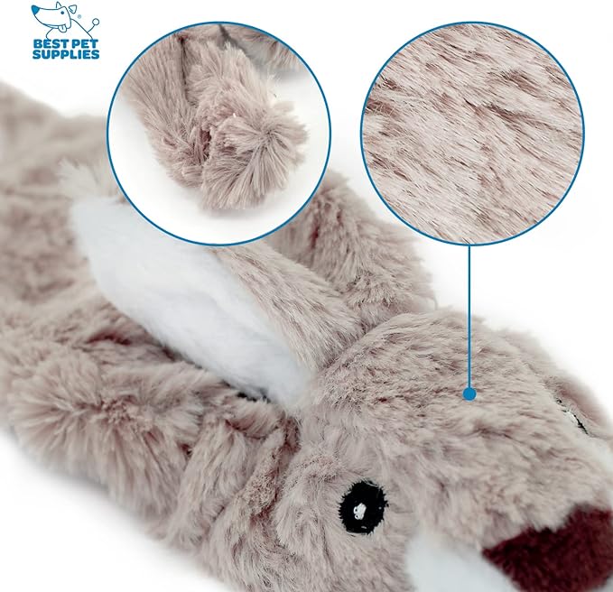 Best Pet Supplies Stuffing Free Squeaky Dog Toys for Small Dogs, Medium Dogs, and Large Dogs, Durable, Best Dog Chew Toy for Teething Puppy, Indoor Play, Holds Plastic Bottle - Hare, Pig, Medium