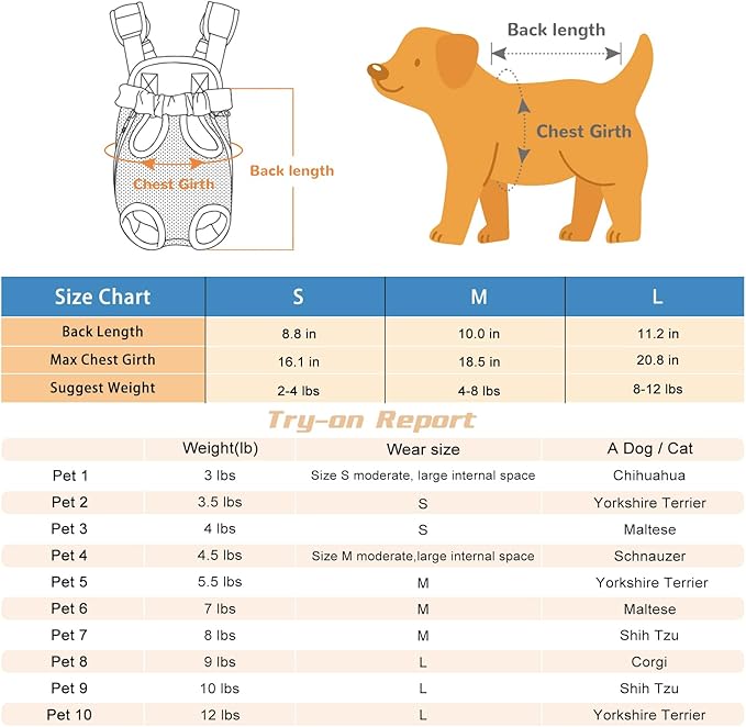 YUDODO Pet Dog Carrier Backpack Adjustable Dog Front Carrier, Legs Out Easy-Fit Dog Travel Backpack Carrier for Hiking Camping for Small Medium Dogs Cats and Rabbits (Large (Pack of 1), A-Black)