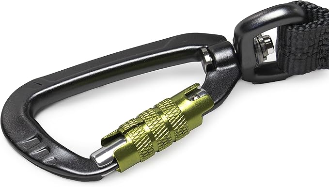 Hands Free Dog Leash for Running, Walking, Hiking, Durable Dual-Handle Bungee Leash is 4 Feet Long with Reflective Stitching, Adjustable Waist Belt That Fits 42 Inch Waist (Carabiner/Green)