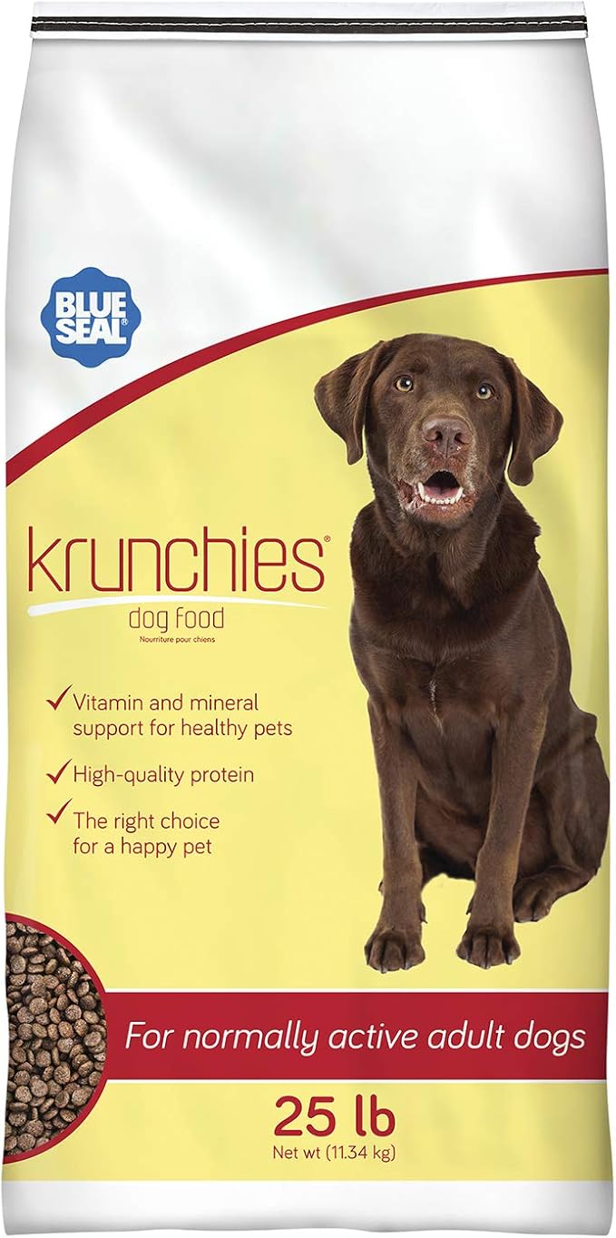Blue Seal Krunchies Adult Dog Food | No Soy, No Artificial Colors or Preservatives, Nutritionally Complete with Added Vitamins and Minerals | 25 Pound Bag