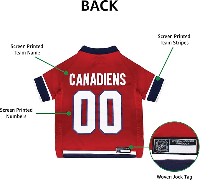 Pets First NHL Montreal Canadiens Jersey for Dogs & Cats, Small. - Let Your Pet Be A Real NHL Fan!