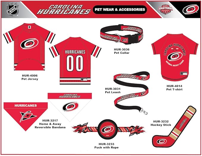 Pets First NHL Carolina Hurricanes Leash for Dogs & Cats, Walk Cute & Stylish! The Ultimate Hockey Fan Leash!, Large (6 ft Long x 1 in Width) (HUR-3031-LG)