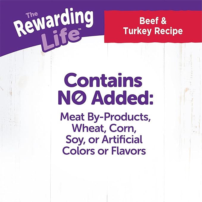 Wellness Rewarding Life Grain-Free Soft Dog Treats, Made in USA with Healthy Ingredients, Ideal for Training (Beef & Turkey Recipe, 6-Ounce Bag)