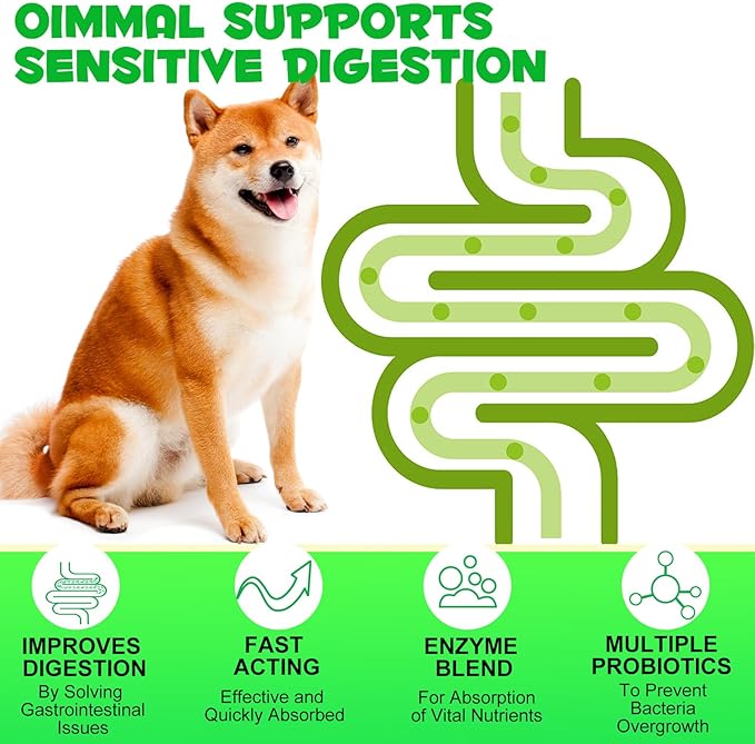 Probiotics for Dogs, 180 Tablets Dog Probiotic for Gut Health with Enzyme Blends & Prebiotic, Pet Health Supplement Probiotic Supports Digestive Health, Immune System Booster - Peking Duck Flavour