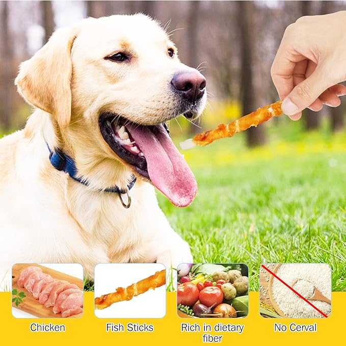 HealthyBones Chicken Breast Wrapped Natural Dog Treats for Cavalier King Charles Spaniel and Other Small Companion Dogs, 18 Count