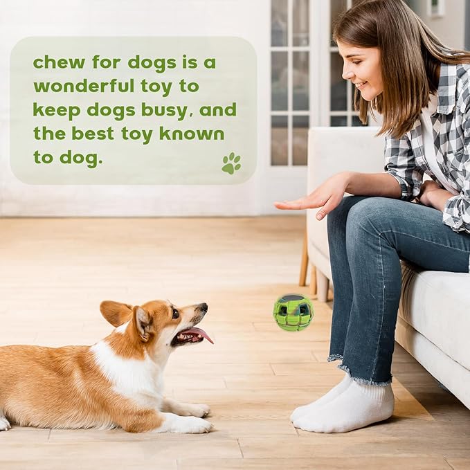 Interactive Dog Toys for Boredom, DIY Frozen Treats Filling Dog Lick Ball, Food Dispensing Rubber Dog Toys for Small Dogs to Keep Busy- Reusable//Green