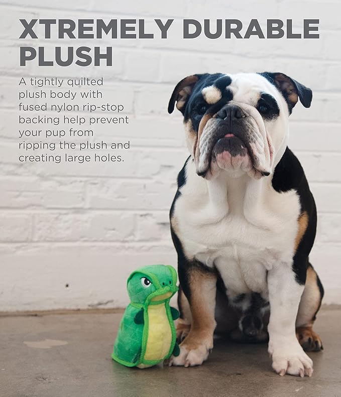 Outward Hound Xtreme Seamz Dino Squeaky Plush Dog Toy - Reinforced Dense Stuffing Plush Toy