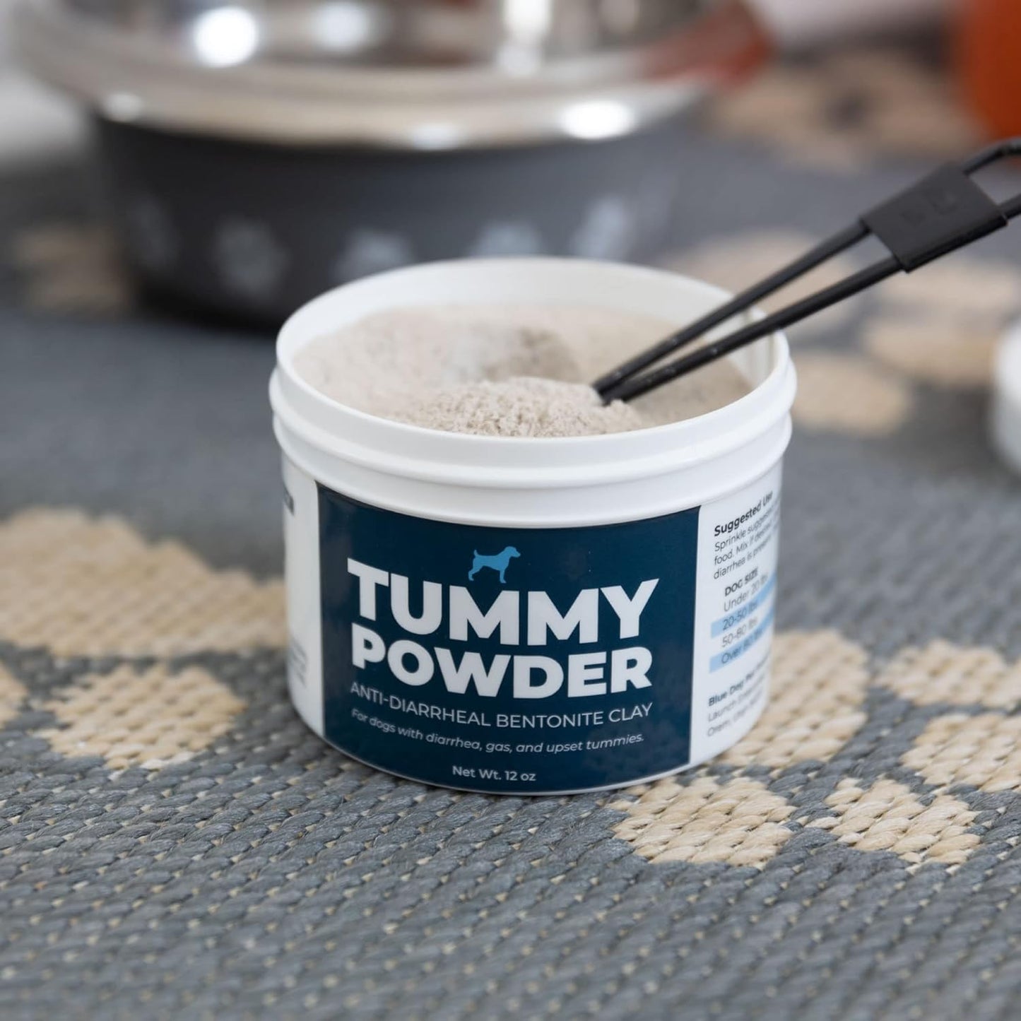 Tummy Powder for Dogs and Cats | Anti-Diarrheal Bentonite Clay Powder | Gas Relief | Stool Firmer | Detox | Anti-Diarrhea | Calcium and Other Minerals | Natural from The Earth | by Blue Dog Pet