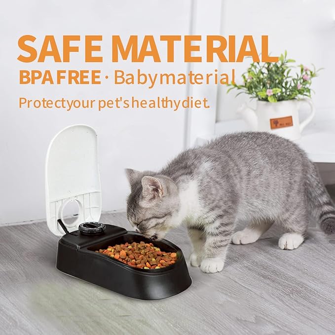 PAWISE Automatic Cat Feeder, 1.5 Cup, 48-Hour Timer, with Ice Pack, for Pet Food Dispensing