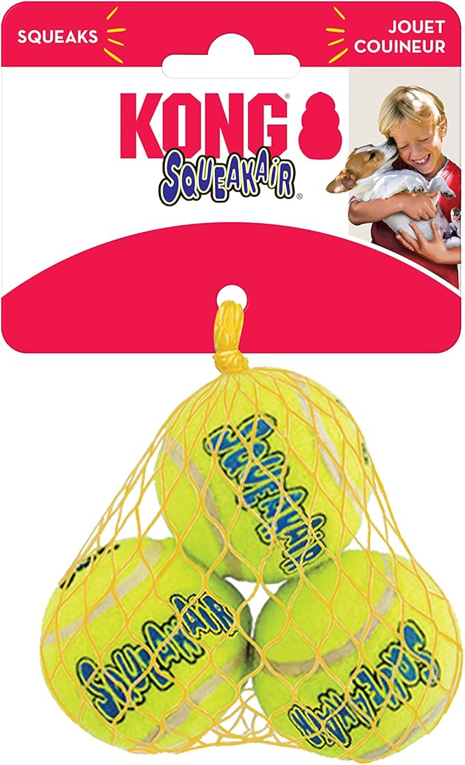 KONG Cozie Ali The Alligator and 3 SqueakAir Balls - Fun, Interactive Dog Toys - Balls for Fetch & Soft, Sturdy Toy for Indoor Play - for Small Dogs