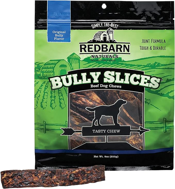 Redbarn Bully Slices for Dogs (Original Bully) Natural Dental Treats (12 Bags)