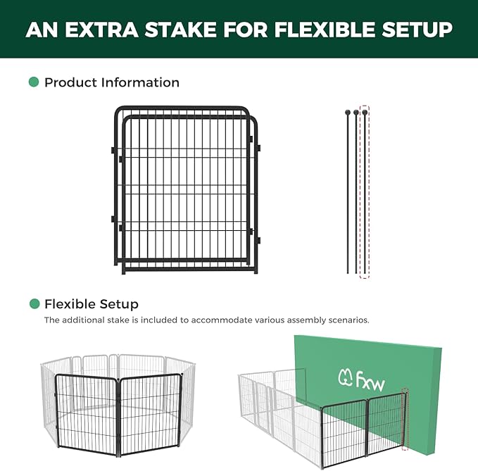 FXW Homeplus Dog Playpen Designed for Indoor Use, 32" Height for Medium Dogs, BlackāPatented