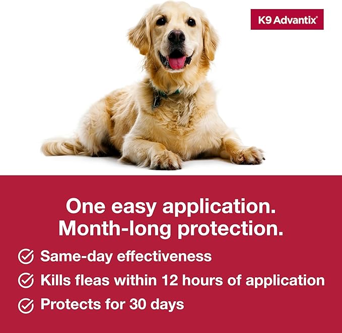 K9 Advantix Flea, Tick & Mosquito Prevention for Dogs 21-55 lbs. | Flea Drops for Large Dogs | Apply Monthly | 2 Treatments
