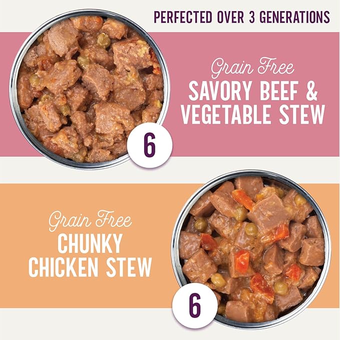 Health Extension Variety Pack of Wet Dog Food Chunky Chicken Stew Canned and Savory Beef & Vegetable Stew Canned - 12.5 Oz / 374g Each, Gluten & Grain-Free, Added Vitamins & Mineral