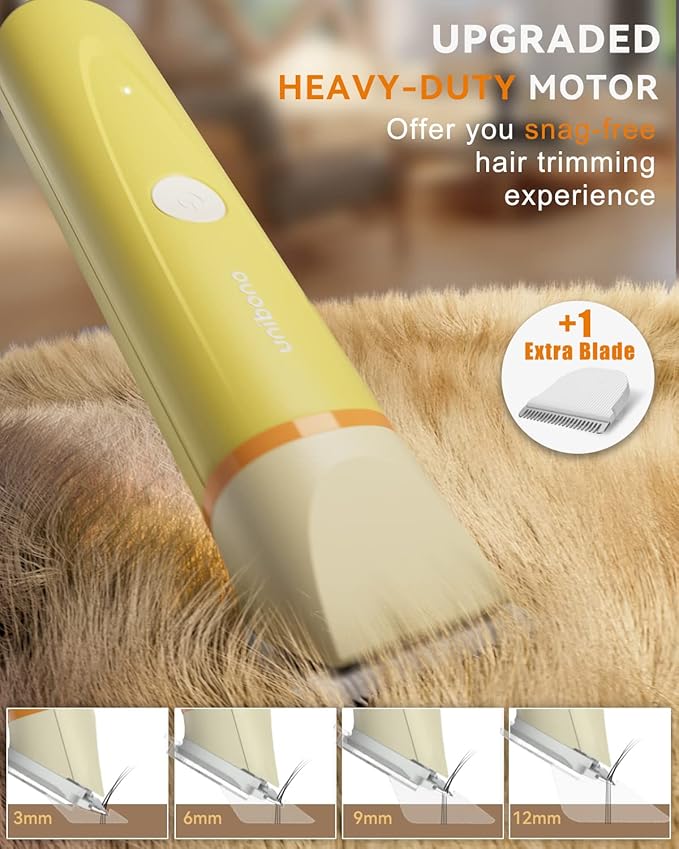 Dog Grooming Clippers Kit, All-in-One Low Noise Paw Trimmer Electric Small Puppy Clippers Rechargeable Cordless IPx7 Waterproof Cat Claw Trimmer Nail Grinder for Dogs Cats at Home