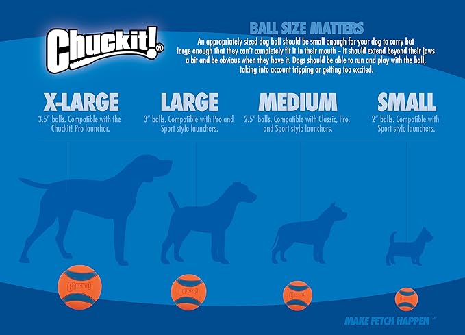 Chuckit Fetch Medley Dog Ball Dog Toys, Medium (2.5 Inch) Pack of 3, for Medium Breeds, Includes Whistler, Max Glow and Rebounce Balls