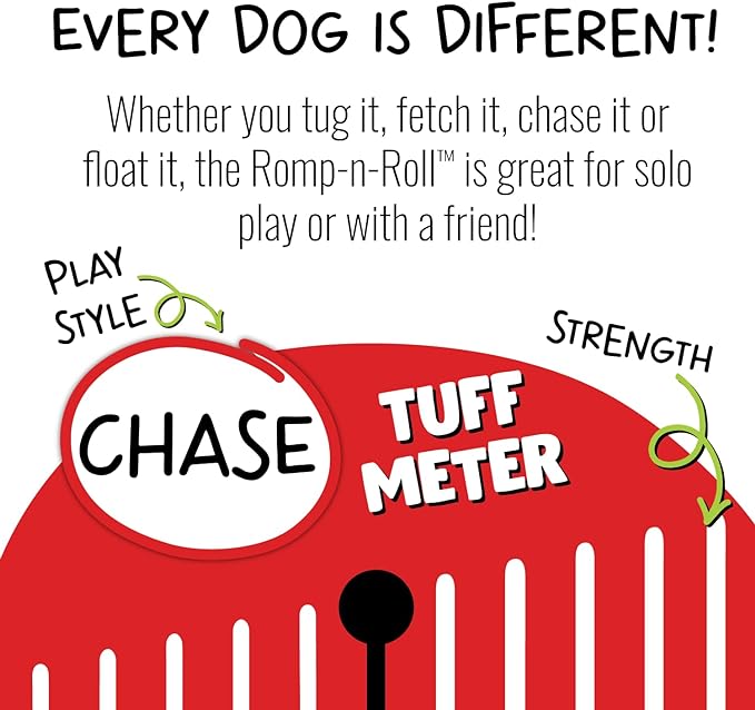 Jolly Pets Romp-n-Roll Rope and Ball Dog Toy, 8 Inches/Large, Orange