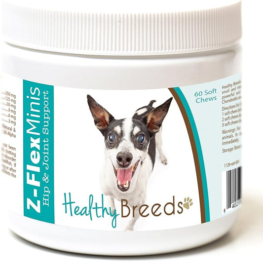 Healthy Breeds Rat Terrier Z-Flex Minis Hip and Joint Support Soft Chews 60 Count
