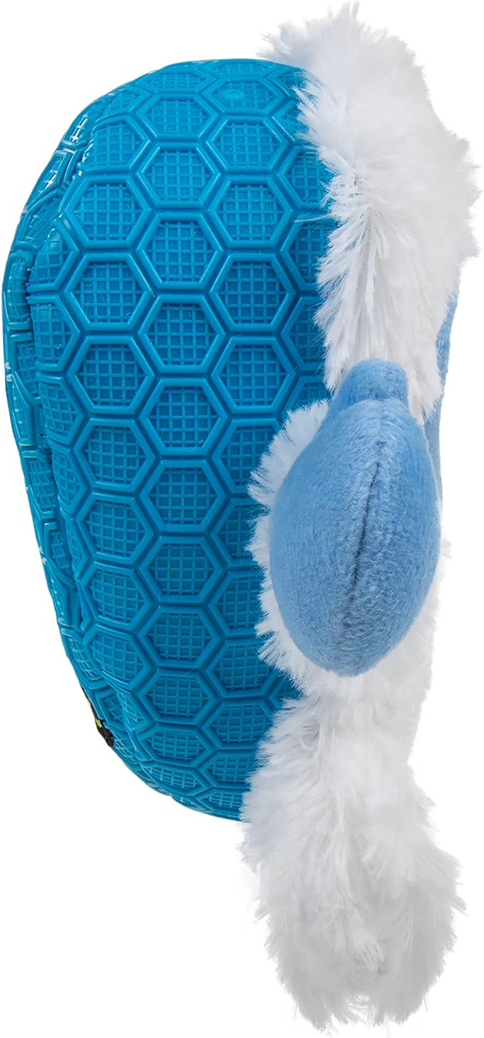 goDog Holiday Collection Mixed Materials TPE-Plush Yeti Squeaky Dog Toy, Chew Guard Technology - White, One Size