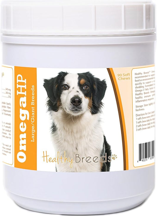 Healthy Breeds Miniature American Shepherd Omega HP Fatty Acid Skin and Coat Support Soft Chews 90 Count
