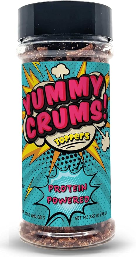 Wild Meadow Farms - Yummy Crums Jerky Food Topper - High Protein Pet Food Seasoning and Flavor Enhancer for Dogs and Cats - for Picky Eaters of All Breeds and Ages, Made in USA - 2.75 Ounce Bottle