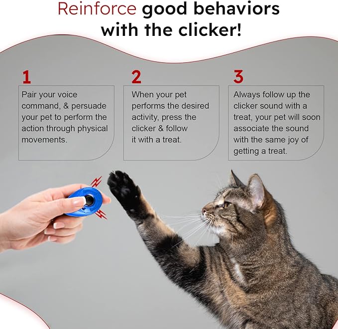 Pet Training Clicker, Whistle -Training Behaviour Aids Accessories for Puppies with Lanyard - Barking Control Device - Long Range Adjustable Frequency - Pack of 3 - Blue
