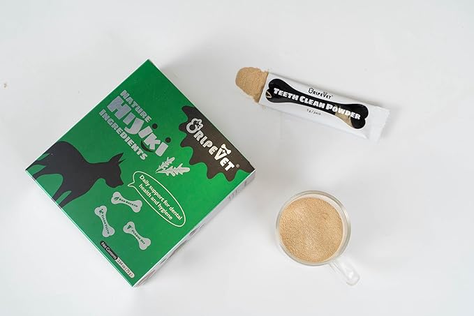 Teeth Clean Powder for Dogs, Dog Breath Freshener, Tartar,Plaque Remover, Dental Care Powder for Small,Medium,Large Dogs, Organic pet supplies-75g
