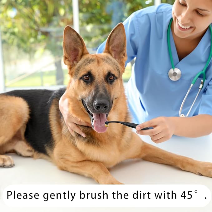 Cat& Dog Toothbrush, 3Pcs Durable Small Dog Tear Stain Remover Brush with Soft-Bristled, Easy Comfort Pet Teeth Cleaning, Dog Dental Care for Puppies/Cats/Small Pets (A,3pcs)