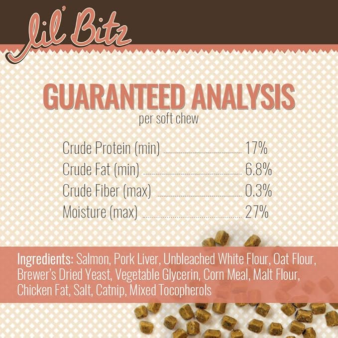 Lil' Bitz training Treats for Cats (1 Pack, All Cat Sizes - Salmon & Liver)