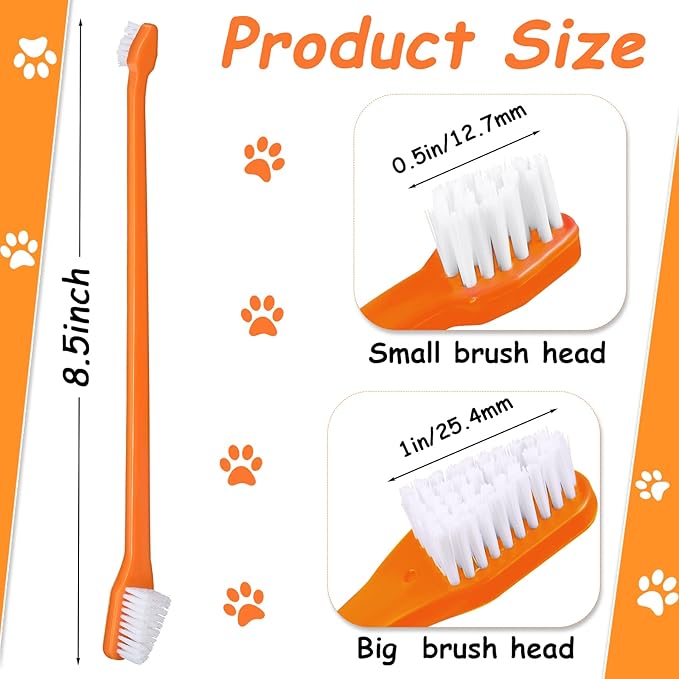 70 Pieces Dog Tooth Brush Pet Toothbrush Soft Grooming Dogs Toothbrush Dog Double Sided Toothbrush Puppy Long Handle Tooth Brush for Large and Small Teeth Cleaning Dental Oral Care (Colorful)