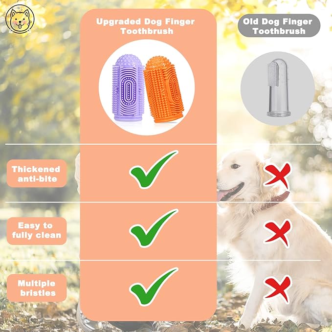 Dog Toothbrush Dog Tooth Brushing Kit 4Pack Dog Finger Toothbrush Dog Tooth Brush Puppy Toothbrush Dog Toothbrush Kit Pet Finger Toothbrush for Dog Teeth Cleaning&Dog Dental Care