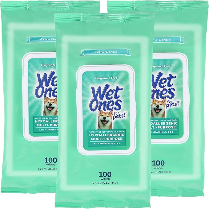 for Pets Multi-Purpose Dog Wipes with Vitamins A, C + E - Fragrance-Free Dog Wipes for All Dogs Wipes with Wet Lock Seal - 300ct Total Wipes for Dogs