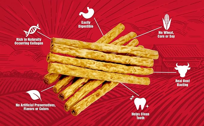 | Healthy Chewers | Natural Collagen and Beef Sticks for Dogs | 100 Count | High Protein and Limited Ingredient Dog Chews