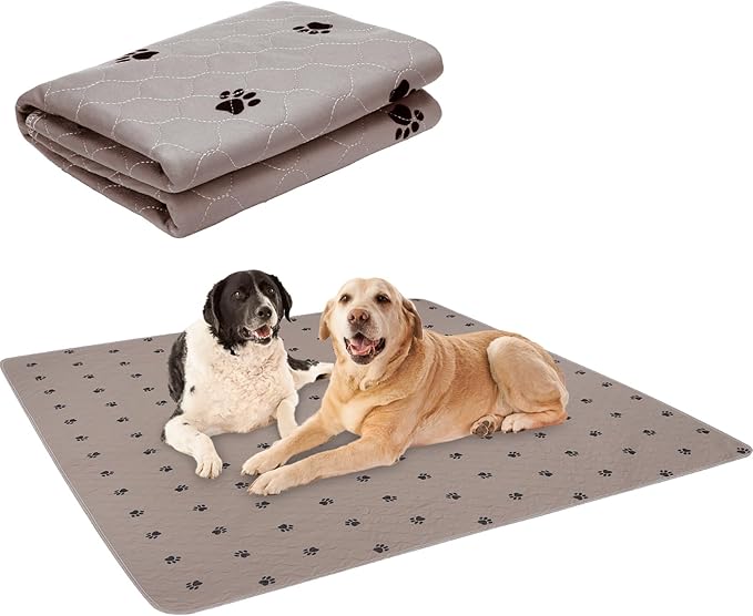 PUPTECK Washable Pee Pads for Dogs - 1 Packs Waterproof Reusable Puppy Potty Training Pads Whelping Mat 72" x 72â- Fast Absorption Non-Slip Pet Food Feeding Mat, Extra Large