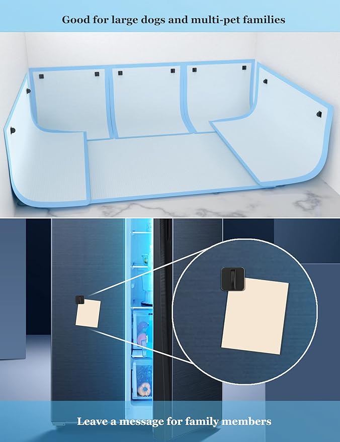 Pee Pad Holder for Dogs Potty Training Pad Magnetic Wall Holder for Leg-Lifting Dogs & Marking in The House Compatible with Any Size of Puppy Pee Pads (Black)