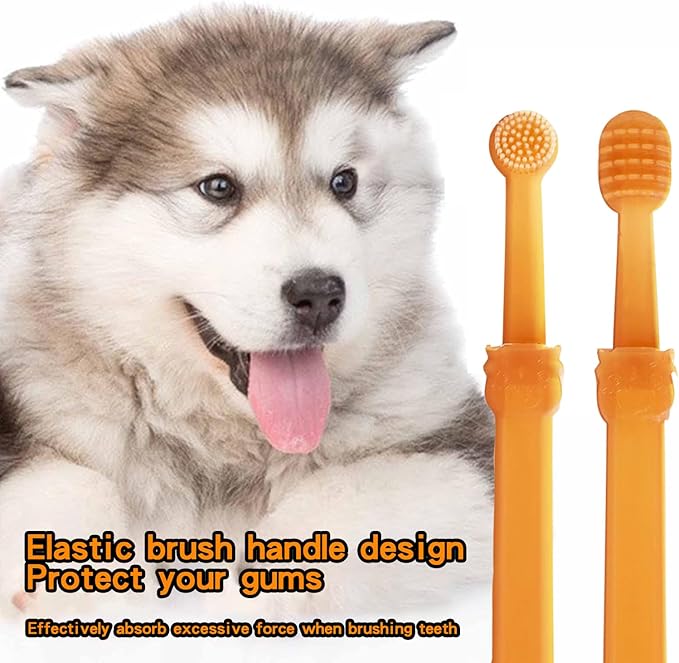 2Pcs Nano Silicone Dog Toothbrush Kit with Storage Box, Soft Dog Cat Tooth Brushing Kit Nanoflex Pet Toothbrush with Tongue Scraper | Easy to Handle | Deep Clean for Toothbrush for Dogs Cat