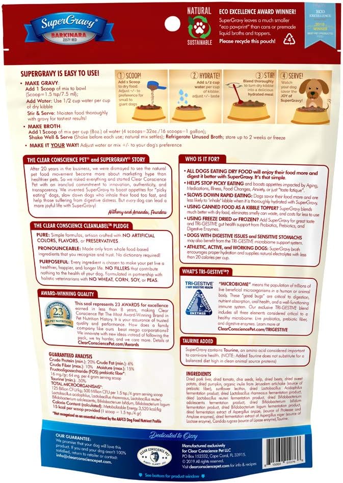 SuperGravy Original Trio- 30-Scoop bags- Natural Dog Food Gravy Topper - Hydration Broth Food Mix - Human Grade – Kibble Seasoning for Picky Eaters – Gluten Free Grain Free Total 90 Scoops